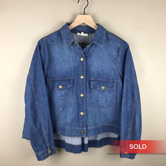 Current Air Tops - CURRENT AIR || Denim Crop
